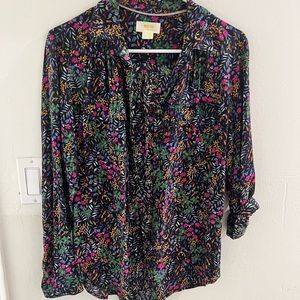 Maeve printed button down